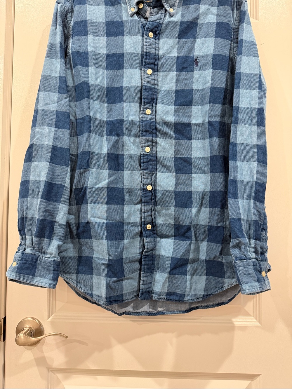 Polo by Ralph Lauren Men’s Blue Classic Fit Plaid Double Faced Shirt sz L - Picture 5 of 11